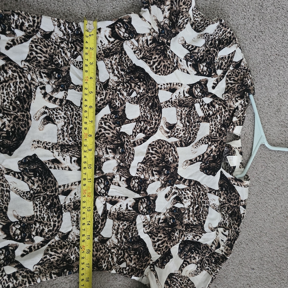 H&M Bengal Cat Print Novelty Dress Long Sleeve Animal Print EU 40 US 10 - Picture 7 of 16
